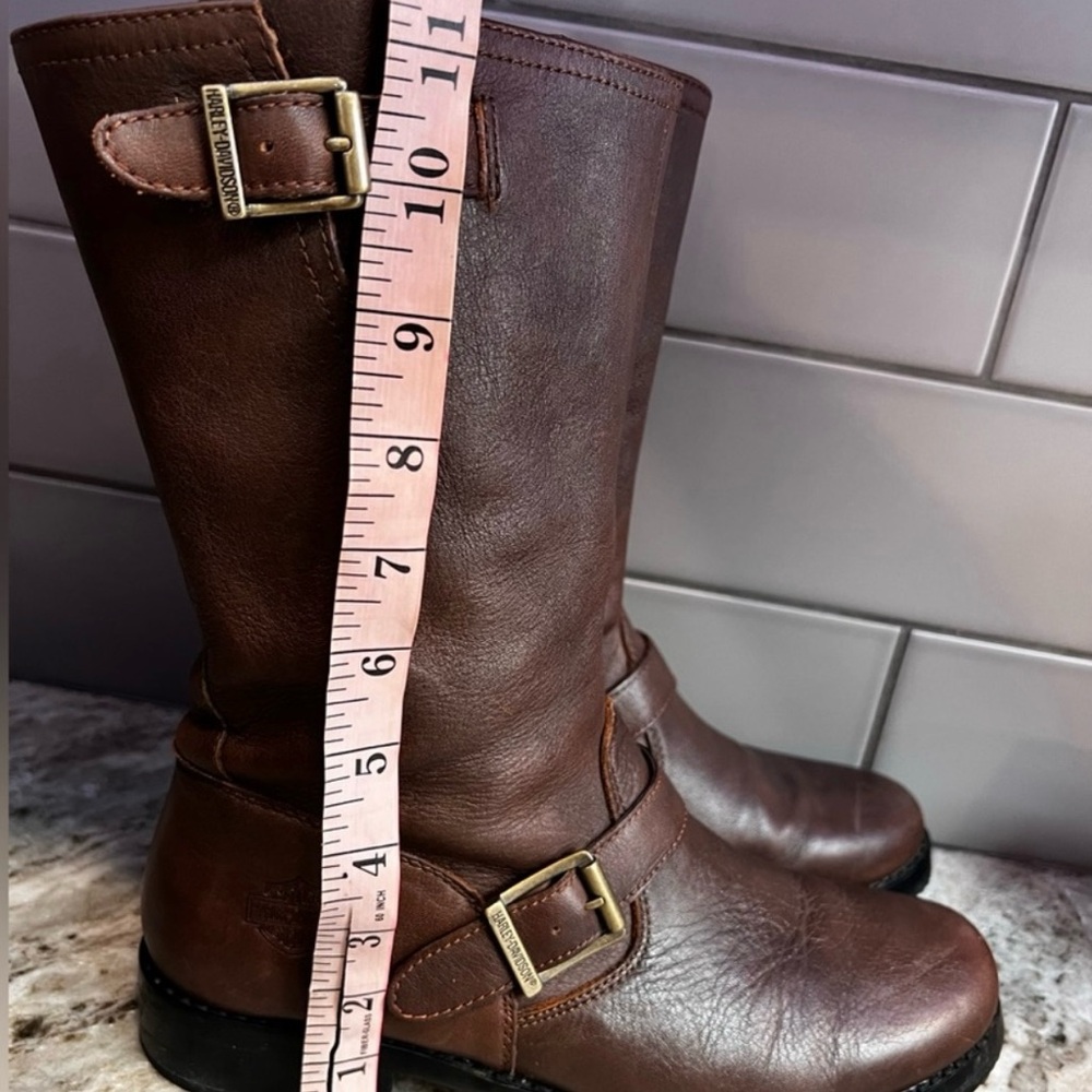 Harley-Davidson Brown Combat Moto Boots with Buckle Straps - Picture 7 of 12